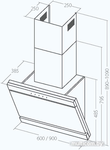 Кухонная вытяжка Akpo Kastos II 90 WK-9 (белый)