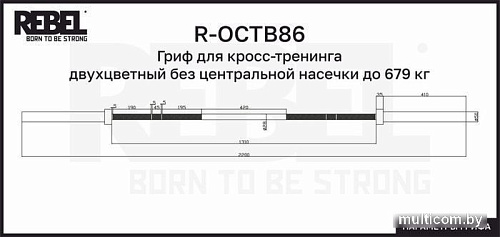 Гриф для штанги Rebel R-OCTB86