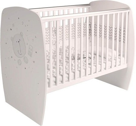 Детская кроватка Polini Kids French 700, Teddy (белый)