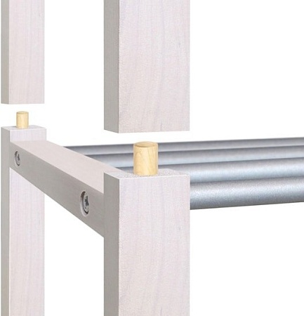 Тумба для обуви Sheffilton SHT-SR9-4 163347 (беленый/алюм.металлик)