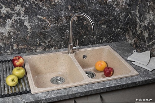 Кухонная мойка Marblan Duas (гранит, с сифоном)