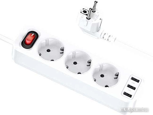 Сетевой фильтр Hoco NS2 (белый)