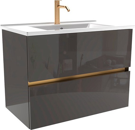 ЗОВ Тумба с умывальником Софи 80 (грифель глянец)