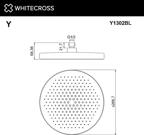 Верхний душ Whitecross Y1302BL (черный матовый)