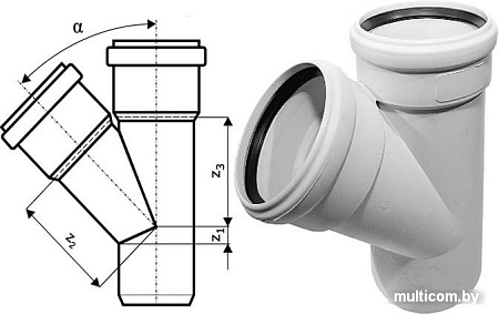Ostendorf Skolan dB SKEA – тройник 100x56x45° 335220