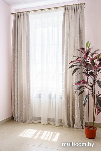 Комплект штор Decoretto Рогожка с волной РСВ-K1 3.75x2.6 м (светло-серый, 2 шт)