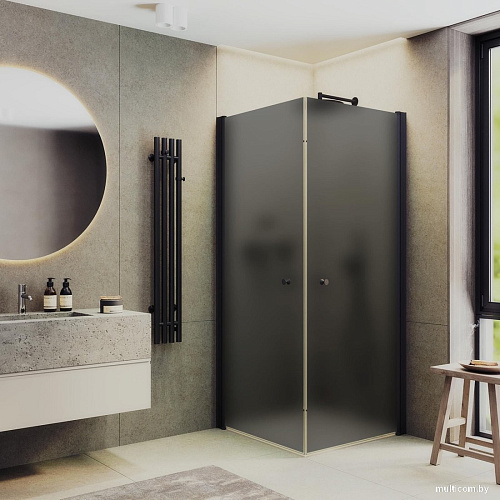 Душевой уголок MaybahGlass MGY-1299-6 (графитовое матовое стекло/черный)