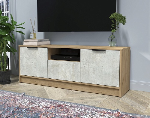 Тумба Интерлиния ТВ Концепт КТ-ТВ3-50 (бетон лайт/дуб золотой)