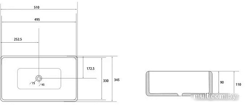 Умывальник Abber Rechteck AC2207Regen (хамелеон)