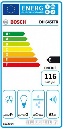 Кухонная вытяжка Bosch DHI645FTR