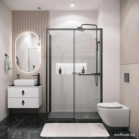 Душевая стенка Grossman Style 90x195 200.K33.05.90.21.00 (черный матовый, стекло прозрачное)
