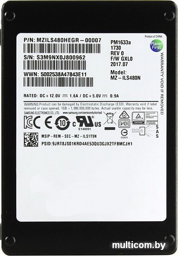 SSD Samsung PM1633a 480GB MZILS480HEGR-00007