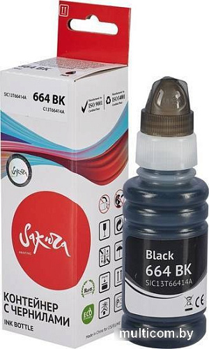 Чернила Sakura Printing SIC13T66414A (аналог Epson 664 BK)