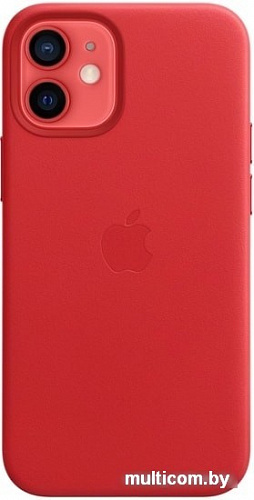 Чехол Apple MagSafe Leather Case для iPhone 12 mini (алый)