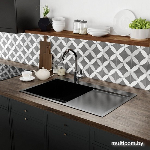 Кухонная мойка Mixline Pro 552922 (черный графит, с сифоном)