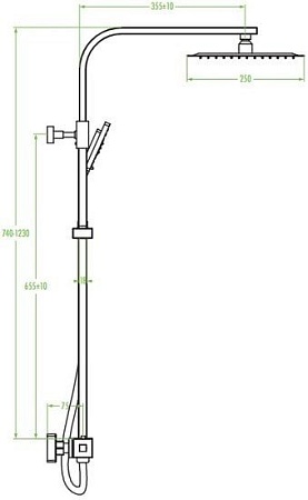 Душевая система Laveo Kvadrato PLQ 00TD