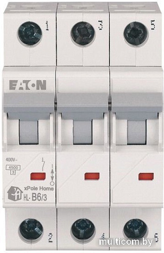 Выключатель автоматический Eaton HL-B63 3P 6A B 4.5кA 3M 194778