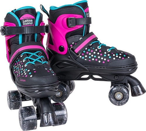 Роликовые коньки Tech Team Квады Latina District (р-р 30-33, черный/розовый)