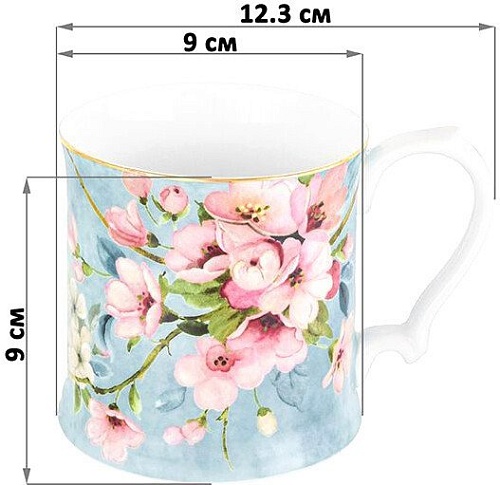 Кружка Elan Gallery Яблоневый цвет на голубом 420427