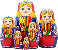 Развивающая игра Брестская Матрешка С тюльпанами в народном голландском костюме (набор 7 шт)