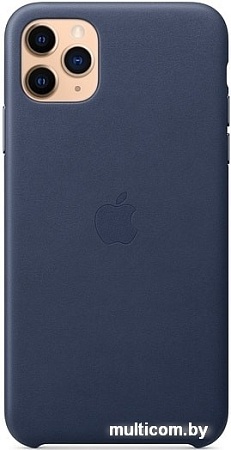 Чехол Apple Leather Case для iPhone 11 Pro Max (темно-синий)