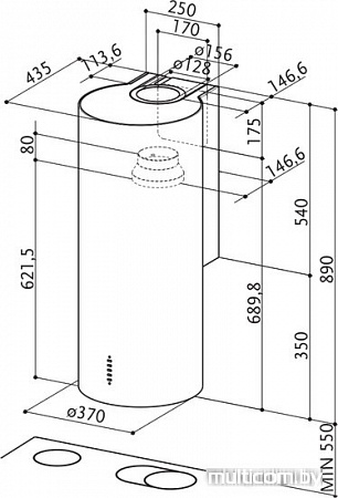 Кухонная вытяжка Faber Cylindra/2 EV8 2EL XH890