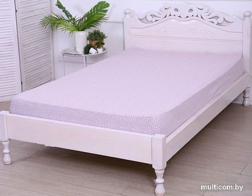 Постельное белье Luxsonia Трикотаж на резинке 180x200 2418 (цветочный розовый)