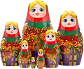Развивающая игра Брестская Матрешка С русскими мотивами и ветвями рябины (набор 7 шт)
