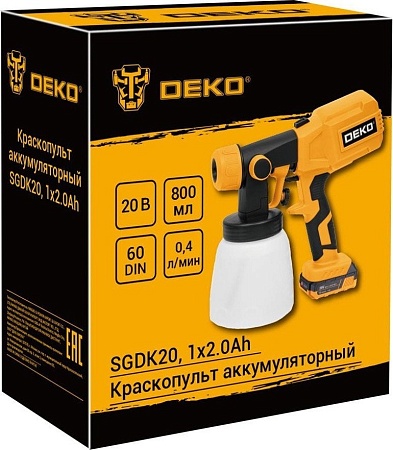Краскораспылитель Deko SGDK20 086-1019 (с 1-им АКБ)