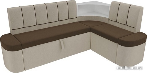 Угловой диван Mebelico Тефида 107521 (правый, коричневый/бежевый)