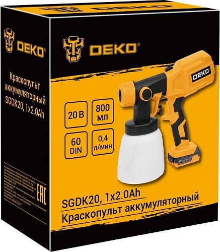 Краскораспылитель Deko SGDK20 086-1019 (с 1-им АКБ)