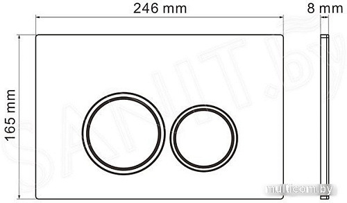 Унитаз подвесной Roxen Antares 530185-01 в комплекте с инсталляцией StounFix Slim 6 в 1 966181 (кнопка: бежевый)