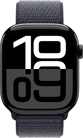 Умные часы Apple Watch Series 10 46 мм (алюминиевый корпус, черный/темно-серый, нейлоновый ремешок)