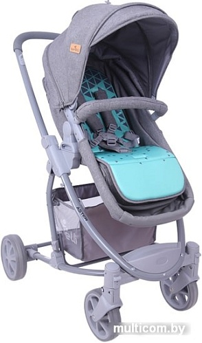 Универсальная коляска Lorelli Aster (2 в 1, серый/бирюзовый)