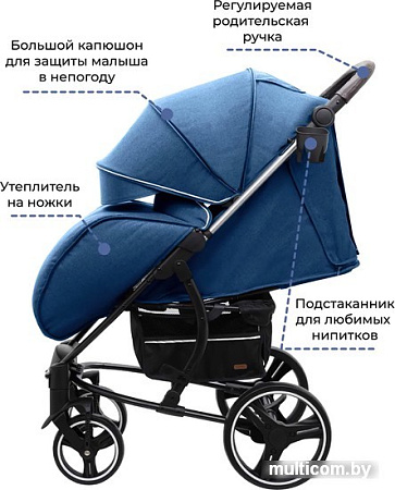 Коляска прогулочная «книга» Baby Tilly Atlas T-1610 (синий)
