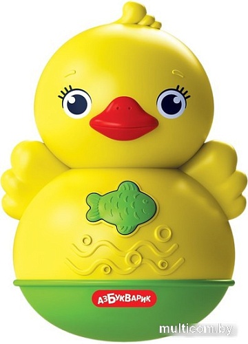 Развивающая игрушка Азбукварик Люленьки. Неваляшка уточка 2649 (желтый/зеленый)