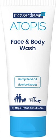 Novaclear Гель для душа Atopis Для мытья лица и тела для детей и взрослых (200 мл)