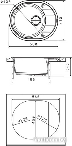 Кухонная мойка Florentina Родос 580 (шампань)
