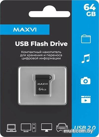 USB Flash Maxvi MM 64GB (темно-серый)