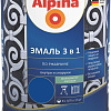 Эмаль Alpina Эмаль 3 в 1 по ржавчине (синий, шелковисто-матовая, 0.75 л)