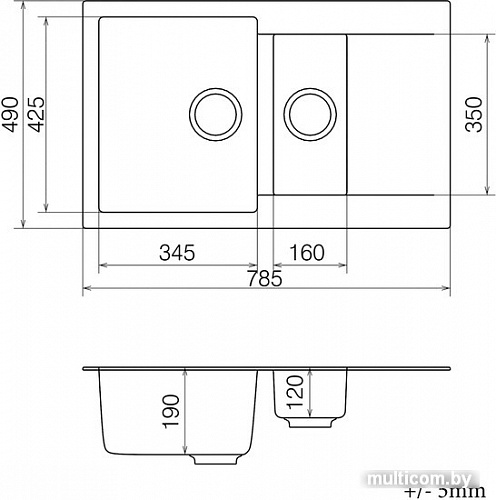 Кухонная мойка Vankor Orman OMP 04.80 (черный)