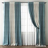Комплект штор и гардин Pasionaria Кирстен 480x230 (3 шт, голубой/кремовый)