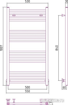 Полотенцесушитель Сунержа Модус 1000x500 00-0250-1050