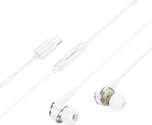 Наушники Borofone BM90 USB Lightning (белый)
