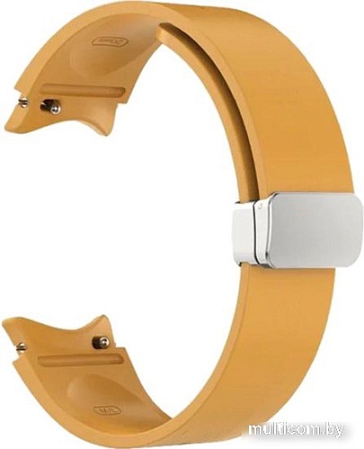 Ремешок Rumi Flex Buckle силиконовый для Samsung Galaxy Watch4/5/6 (20 мм, горчичный)