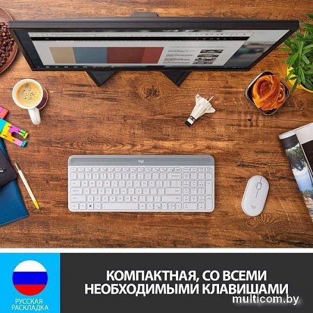 Офисный набор Logitech MK470 Slim Wireless Combo 920-009207 (белый)