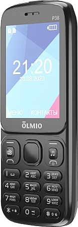 Кнопочный телефон Olmio P38 (черный)
