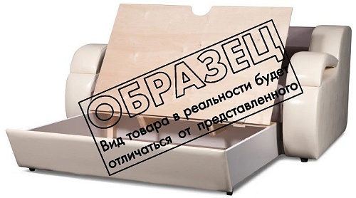 Диван Анмикс Каспер (св.беж-серый велюр/кож.зам беж/принт инкас)