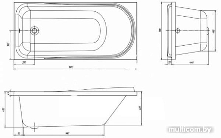 Ванна Ventospa Like LA 150x70 (с каркасом)