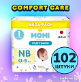 Подгузники Momi Comfort Care Mega pack NB 0-5 кг (102 шт)